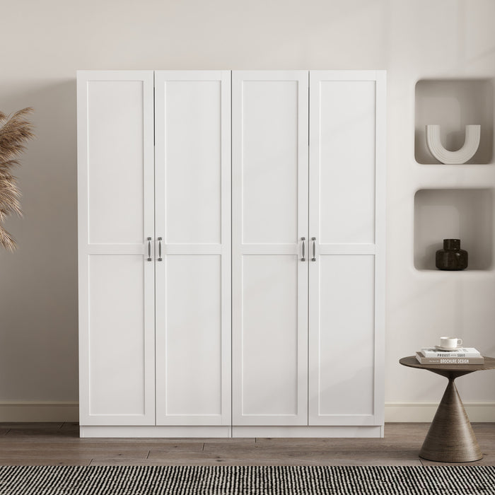 Armoire de rangement Cornelia Modern 30\" en blanc (7 etageres) - Lot de 2