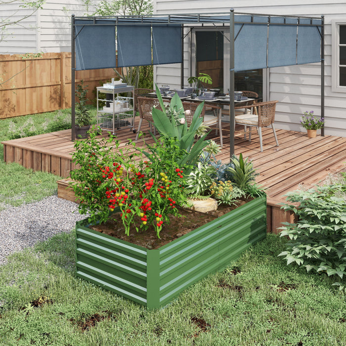 Outsunny Jardiniere Surelevee En Metal Avec Tiges Renforcees, Vert