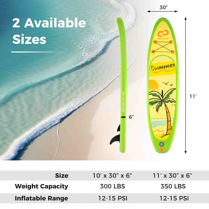 Grand Tableau Gonflable De Sup Goplus, Tableau De Pagaie Portable Avec Des Anneaux 5d