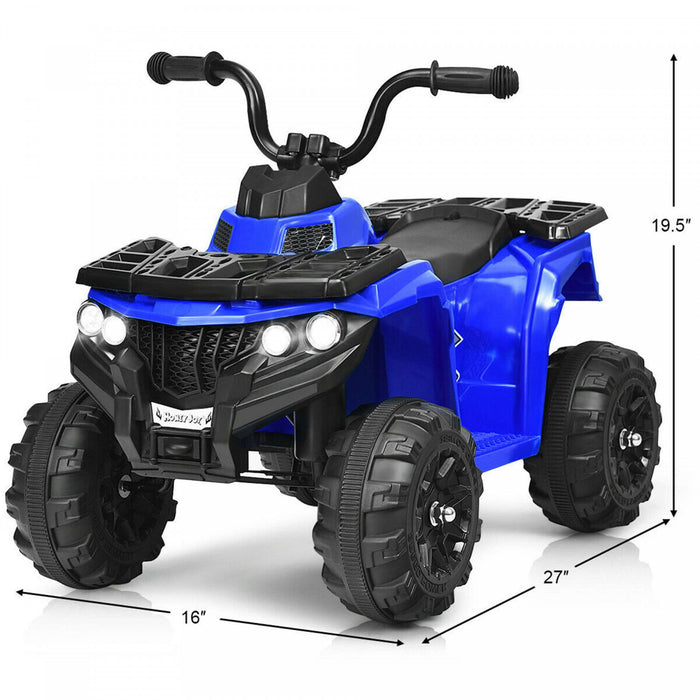 6v Batterie Alimentee Enfants Rouler Sur Atv 4 Roues Quad W / Mp3 & Led Phare Bleu