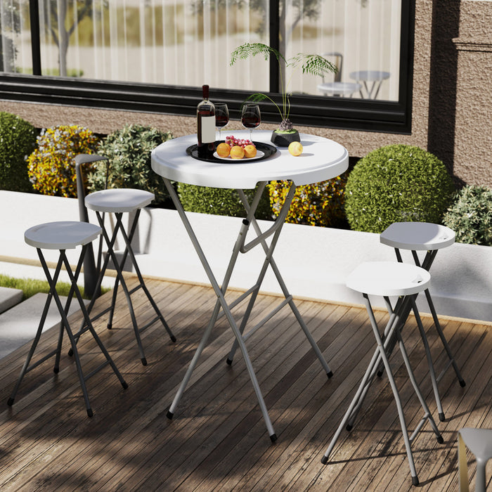 Outsunny Table De Bar D'exterieur De 31,5 Po, Table Pliante En Pehd