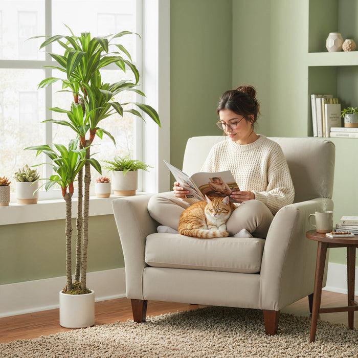 HOMCOM Arbre Dracaena Artificiel de 5pi, Plante Factice Realiste