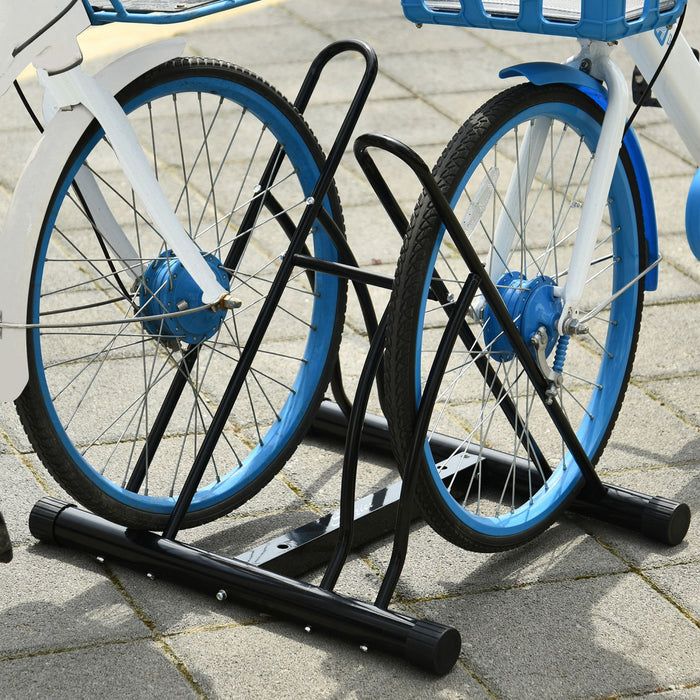 Soozier Support De Plancher Pour Velo A 2 Porte-velos, Garage De Stationnement Pour Velos