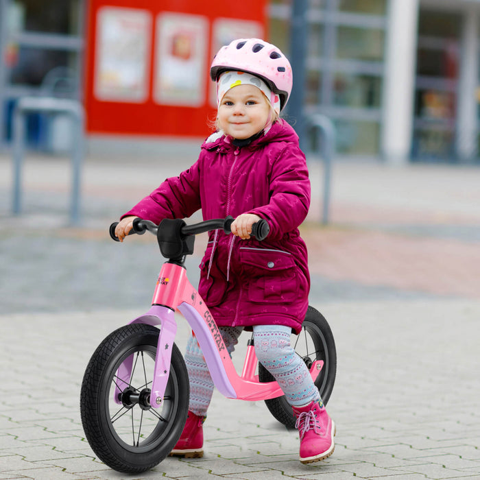 Costway 12 Pouces Magnesium Tout-petit Equilibre Velo Sans Pedale Entrainement Tout-petit Equilibre Velo Rose