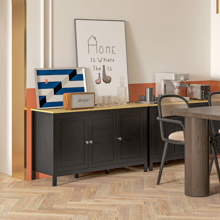 HOMCOM Meuble de Rangement, Meuble Buffet avec Portes, Noir