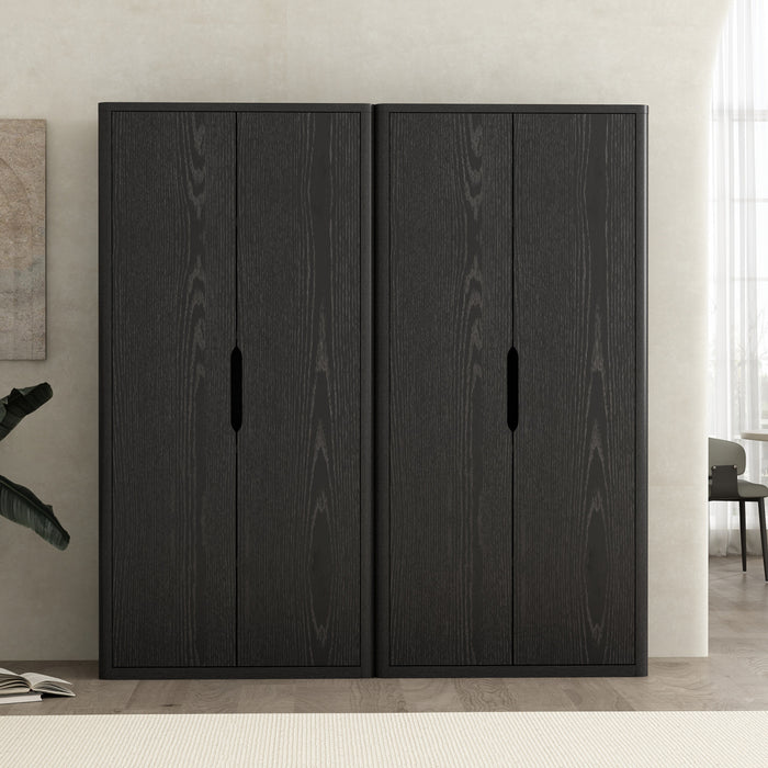 Armoire bibliotheque moderne Rivington 38\" en noir - Lot de 2