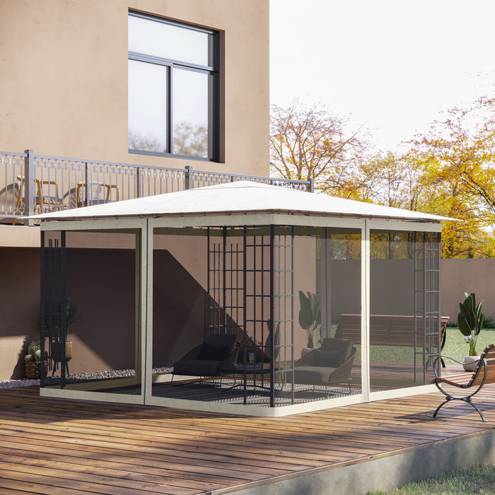 Outsunny Moustiquaire De Remplacement Pour Tonnelle, 10' X 12', Blanc