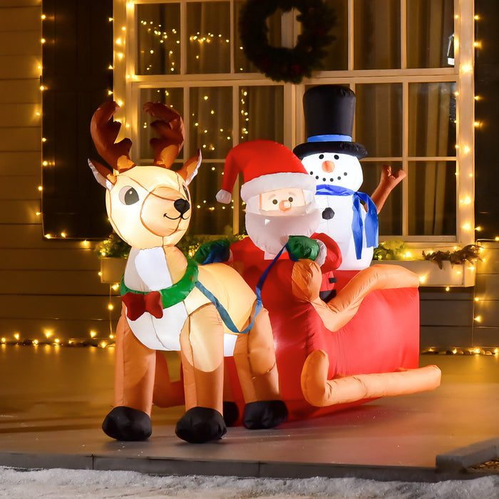 HOMCOM Decorations de Noel gonflables de 6,5 pi avec lumieres LED integrees