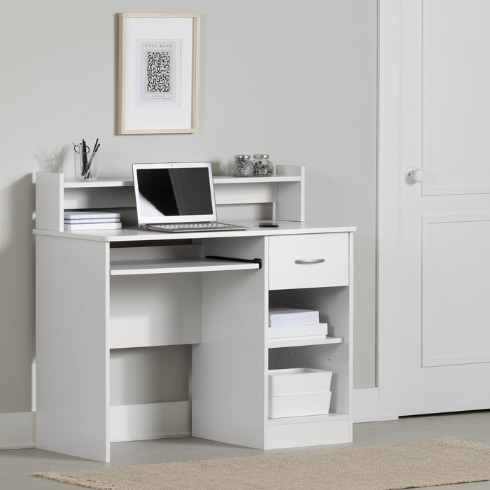 Axess Bureau de travail avec support à clavier avec Port USB Blanc solide, de Meubles South Shore