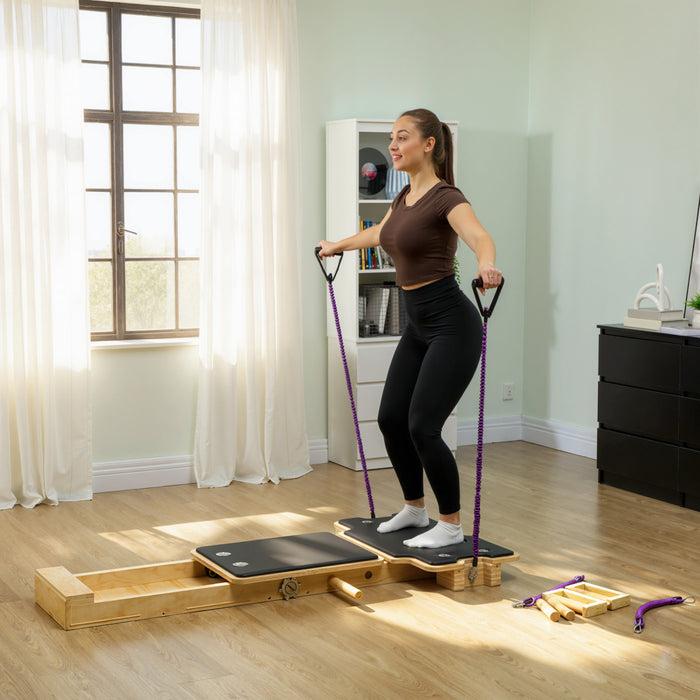 Soozier Machine de Pilates Reformeur Pliable, Planche de Pilates Multifonctionnelle