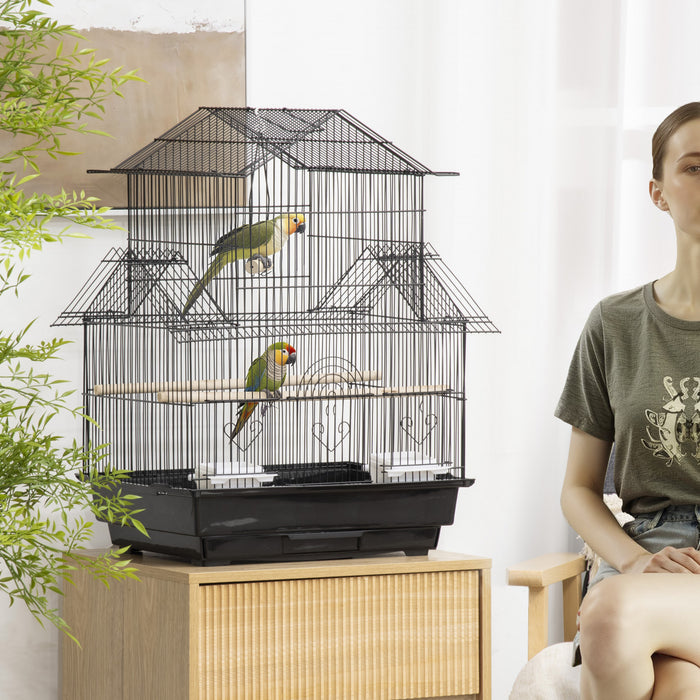 Cage A Oiseaux De 25 Po Pour Canaris Et Perruches, Noir