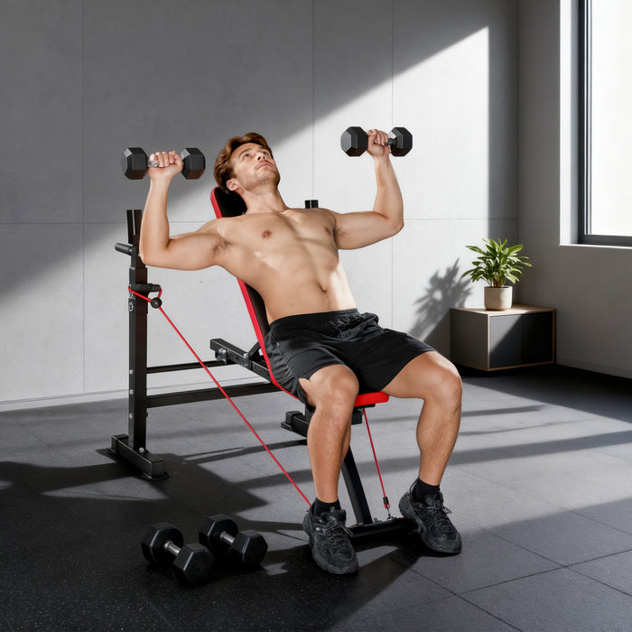 Soozier Banc de musculation reglable avec support a squat