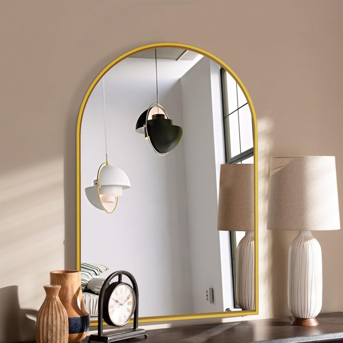 Miroir architectural Arcus 30 po x 40 po fabriqué à la main - doré