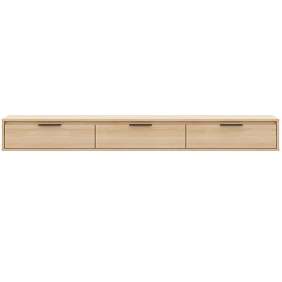 Nordika Slim 72" Wall-Mounted TV Stand with 3 Storage Cabinets - Natural Blonde Oak | Meuble pour téléviseur mural mince Nordika de 72 po avec 3 armoires de rangement - chêne blond naturel