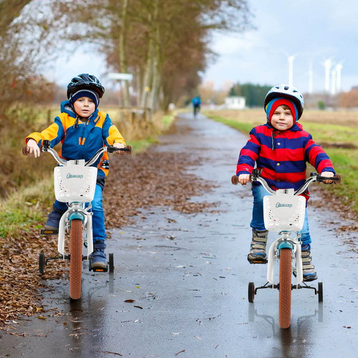 Velo Costway 12\" Pour Enfants Avec Roues D'entrainement Amovibles Et Panier Pour 3-4 Ans Turquoise