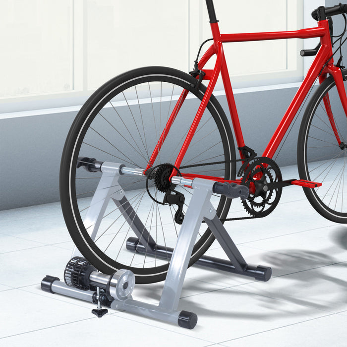 Soozier Support D'entrainement Magnetique Pour Velo D'interieur Pliable En Acier (argent)