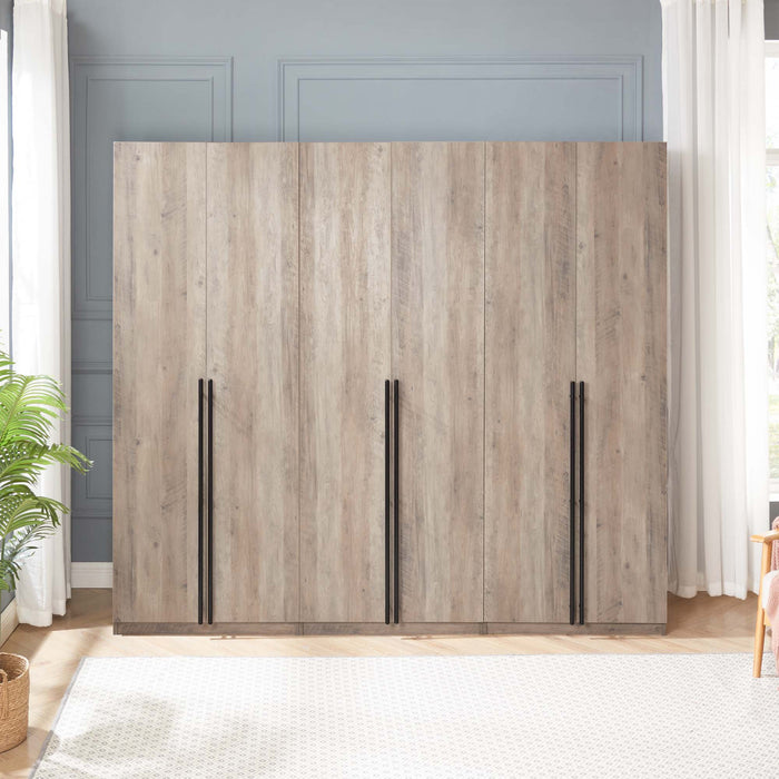 Armoire moderne Lee 32\" en gris rustique - Ensemble de 3