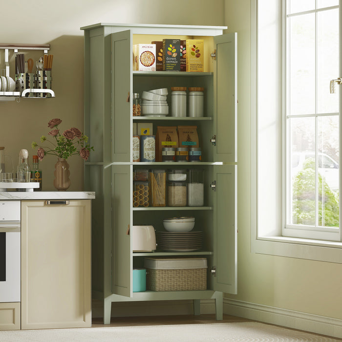 HOMCOM Armoire de rangement de cuisine avec eclairage LED a capteur, vert