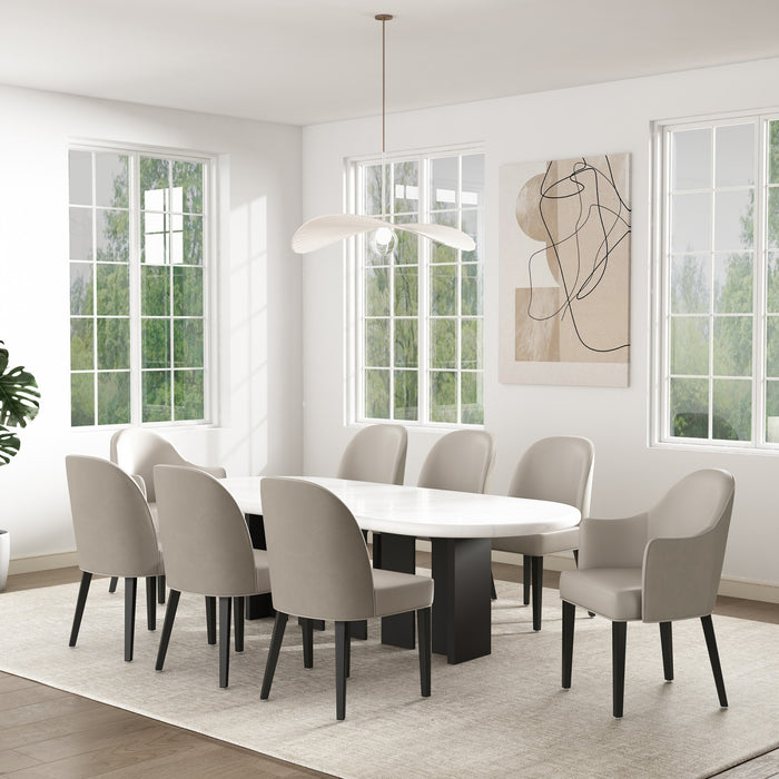 Ensemble de 8 chaises de salle a manger Hillman Modern en gris clair