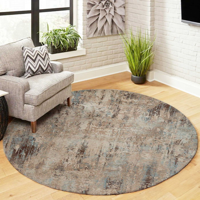 Tapis Traditionnel Malia 5'0\" x 5'0\" en Bleu