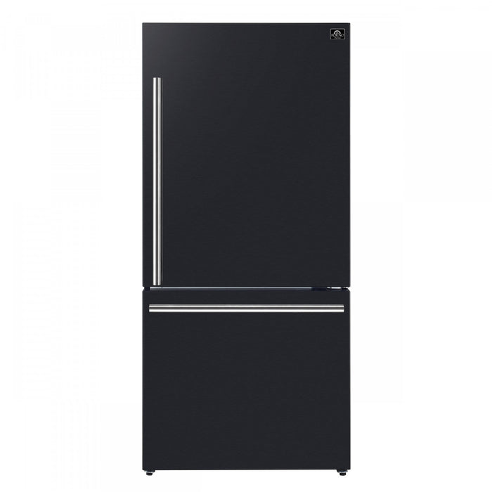 Refrigerateur Milano Espresso de 31 po avec congelateur inferieur, noir, 17,2 pi³ – FFFFD1785-31BLK