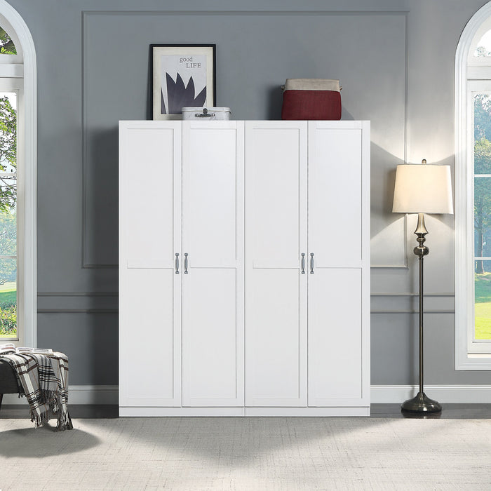 Armoire de rangement moderne Hopkins 30\" en blanc (7 etageres) - Lot de 2