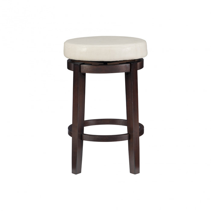 Tabouret Maya de hauteur comptoir en similicuir - beige