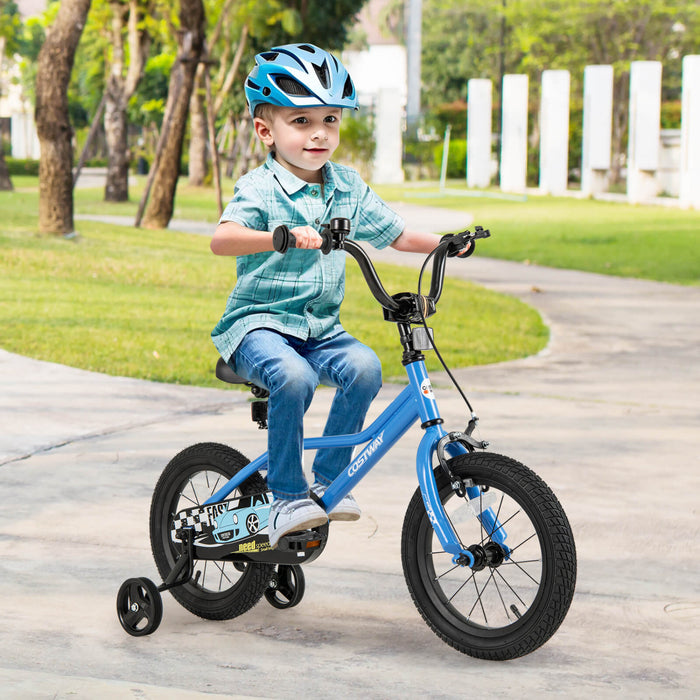 Costway 14\" Velo D'entrainement Pour Enfants Avec Roues D'entrainement Amovibles Pneumatiques Navy