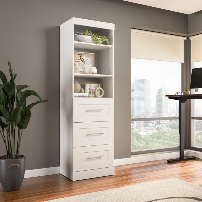 Organisateur de garde-robe Pur de Bestar de 25 po (L) avec tiroirs - blanc