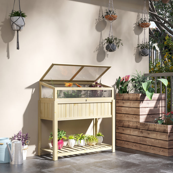 Outsunny Lit De Jardin Sureleve Avec Serre A Cadre Froid