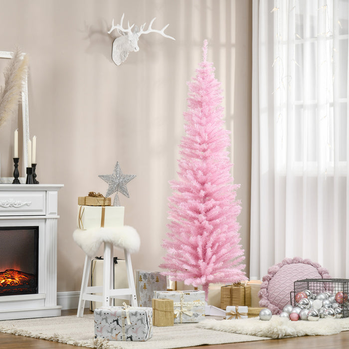 Homcom Sapin De Noel Artificiel Mince Avec 390 Branches Realistes