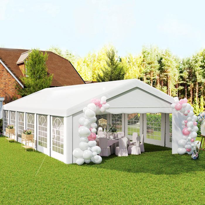 Outsunny Grande Tente De Fete 20' X 40' Avec 12 Fenetre Amovibles