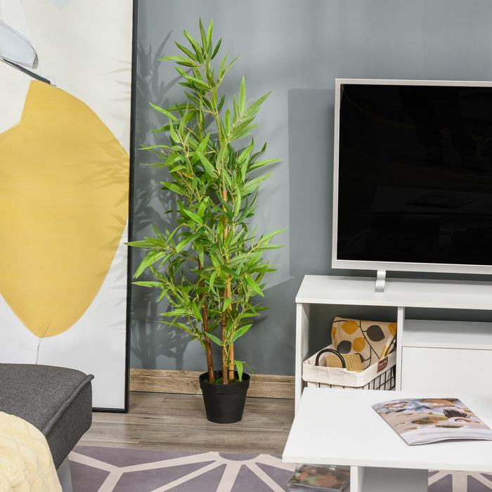 Outsunny Bambou artificiel, fausse plante decorative de 1,2 m en pot