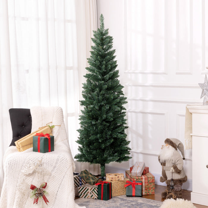 Homcom Arbre De Noel Artificiel De 6pi De Haut Avec Base En Acier, Vert