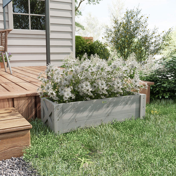 Outsunny Jardiniere Surelevee, Pot De Fleurs, Gris