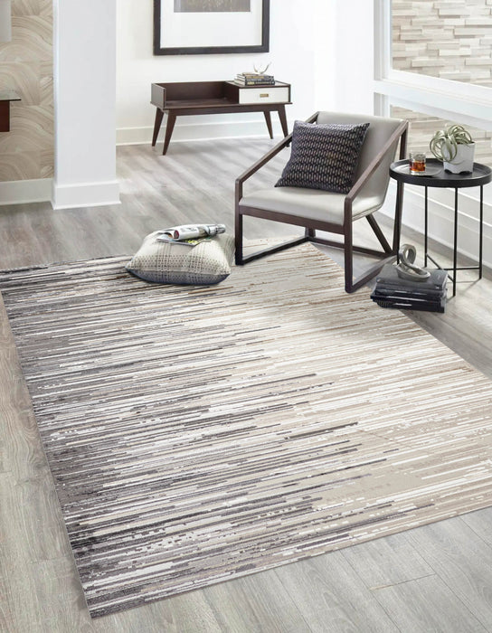 Tapis Contemporain/Moderne Nova 5'0\" x 8'0\" en Ivoire