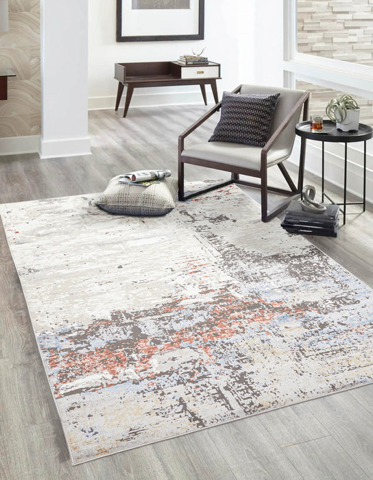 Tapis Contemporain/Moderne Arlo 8'0\" x 10'0\" en Ivoire