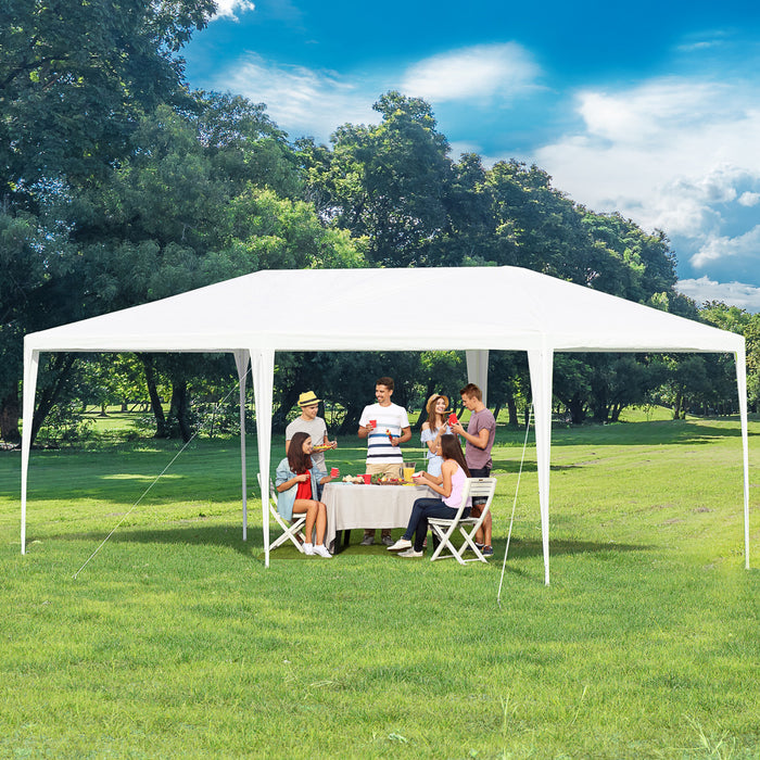 Outsunny 19'x9' Tente De Fete Gazebo Evenement Exterieur Canopee Jardin Pare-soleil Avec Moustiquaire Amovible