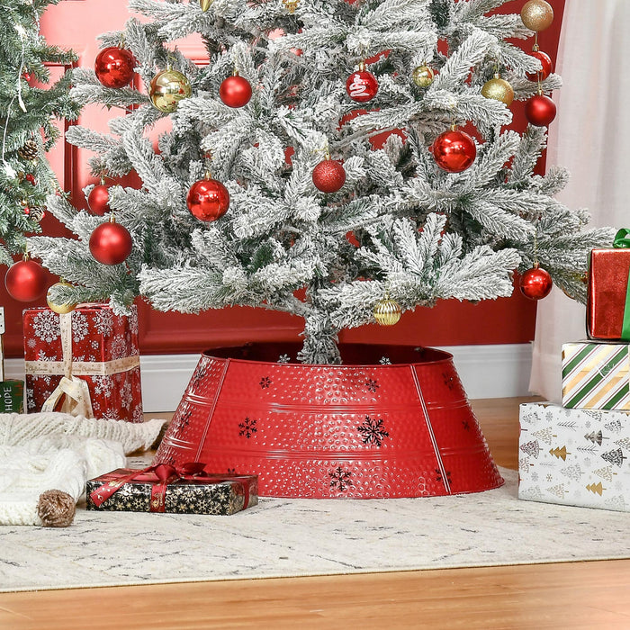 Homcom Arbre De Noel Collier Arbre De Noel Jupe En Metal Decor