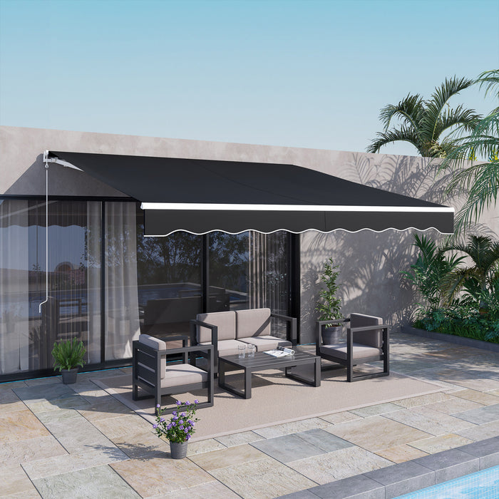 Outsunny Auvent Electrique Retractable 10' X 12' Avec Telecommande, Noir