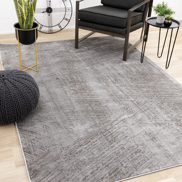 Tapis Hudson aux coups de pinceau vieillis gris creme, 7'10\" x 10'6\"