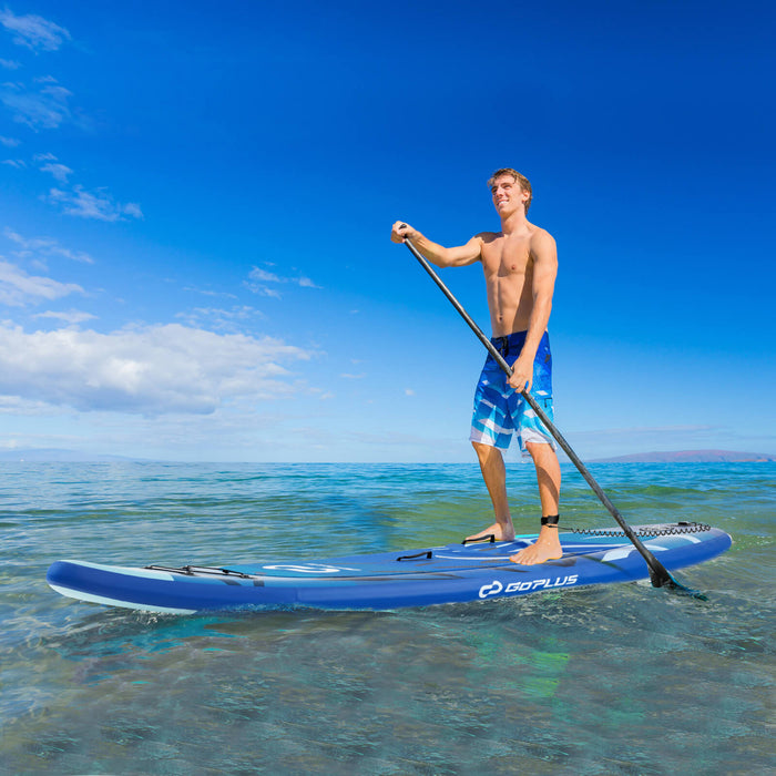 Grand Conseil Gonflable De Sup Goplus, Conseil De Pagaie Portable Avec Des Anneaux 5d Se Tiennent Sur Le Conseil De Pagaie Pour La Jeunesse Et L'adulte Marine
