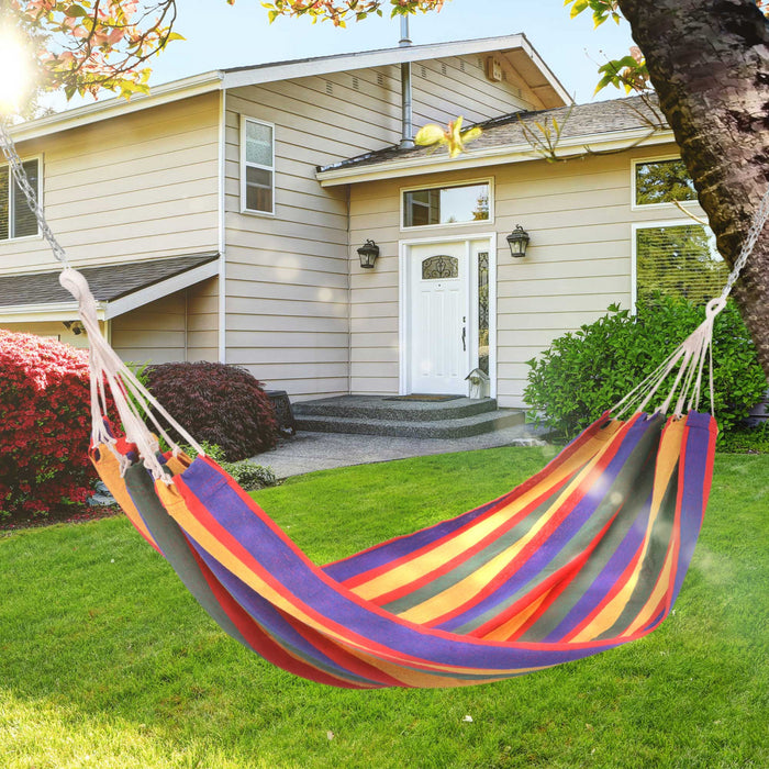 Outsunny 79\"x40\" Hamac Lit Balancoire Chaise Salon Jardin Camping Randonnee