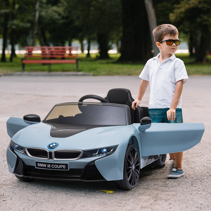 Aosom Voiture A Chevaucher Electrique Enfants Compatible 6v Bmw I8 Coup Ebatterie Alimente Jouet Avec Telecommande Musique Klaxon Mp3 Suspension Roues Pour 37-96 Mois Bleu