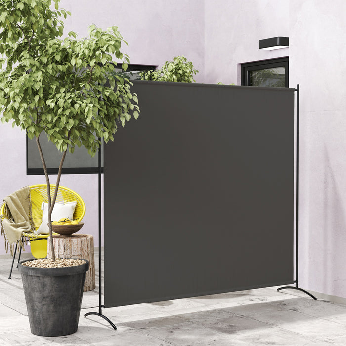 Outsunny Ecran De Confidentialite A Panneau Unique Uv30+, Gris Fonce