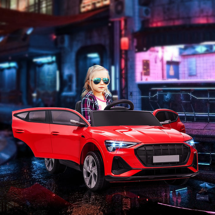 Aosom 12v Voiture Electrique Enfant, Jouet A Piles Avec Telecommande Parent, Ceinture De Securite, Lumieres Led, Musique Et Klaxon, Pour 3-5 Ans, Rouge