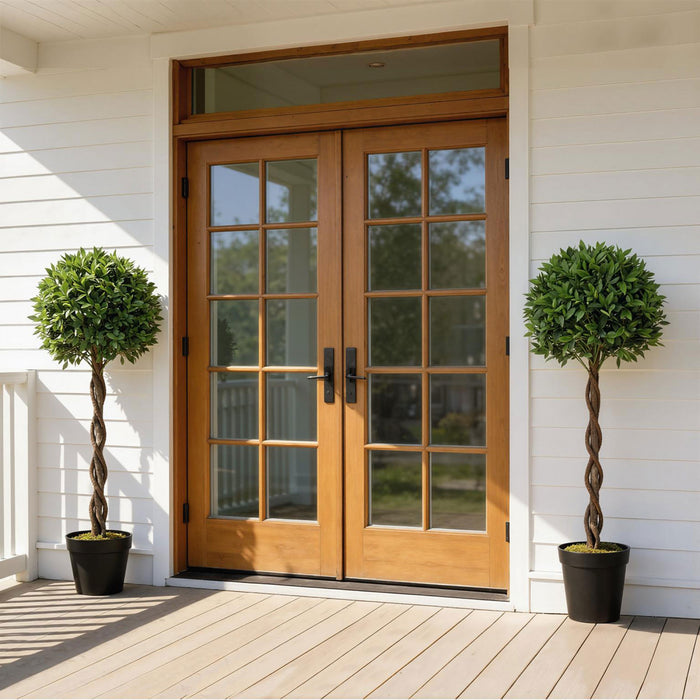 Outsunny Lot de 2 Arbres Artificiels de Laurier 4pi avec Pot