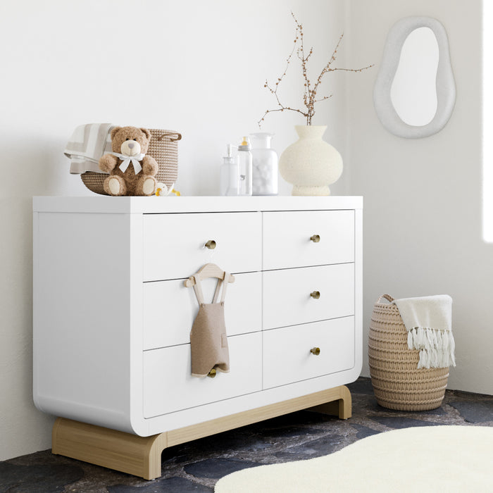 Storkcraft Santorini 6 Commode a tiroirs - Blanc avec bois clair