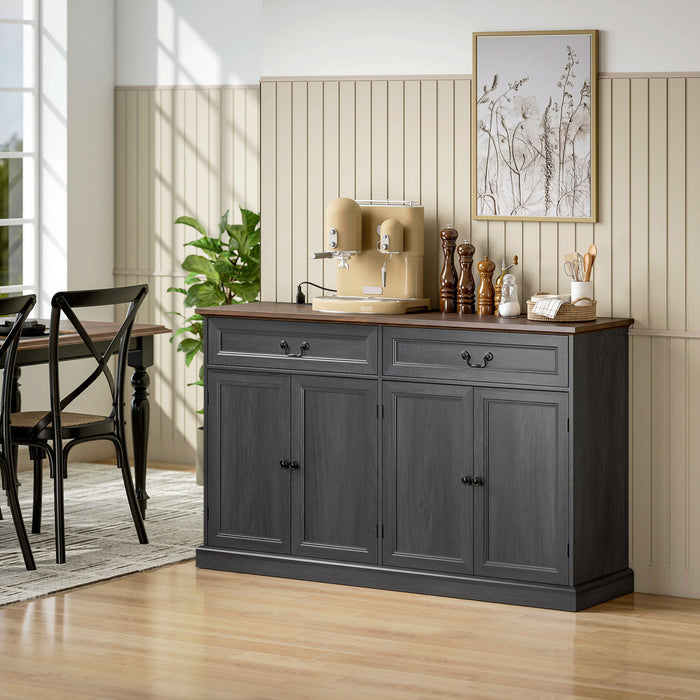HOMCOM Buffet avec Station de Chargement, 55\", noir