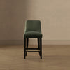Beever Modern Chenille Wood Counter Stool in Forest Green | Tabouret de comptoir moderne en chenille Beever avec structure en bois, vert foret